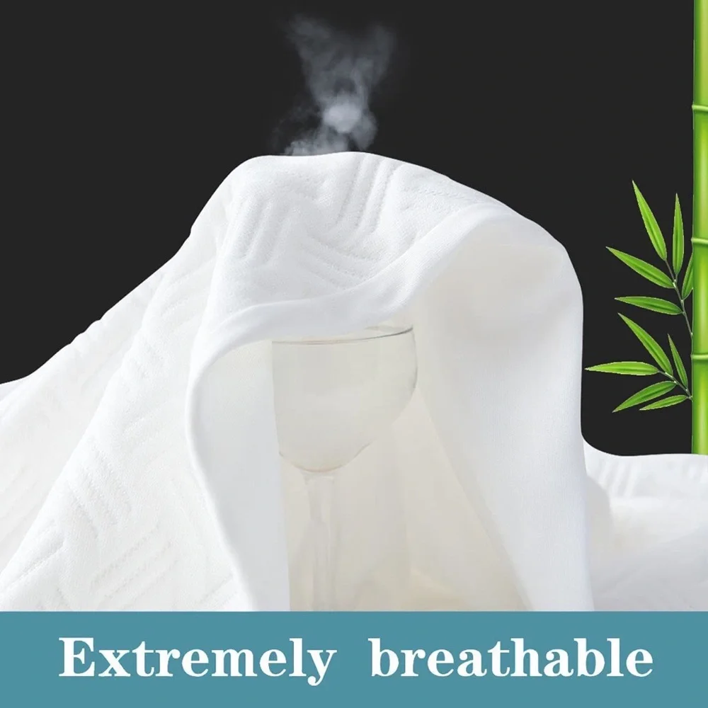 Waterproof Cooling Bamboo Soft Pillowcase Protective Covers Standard Set of 2